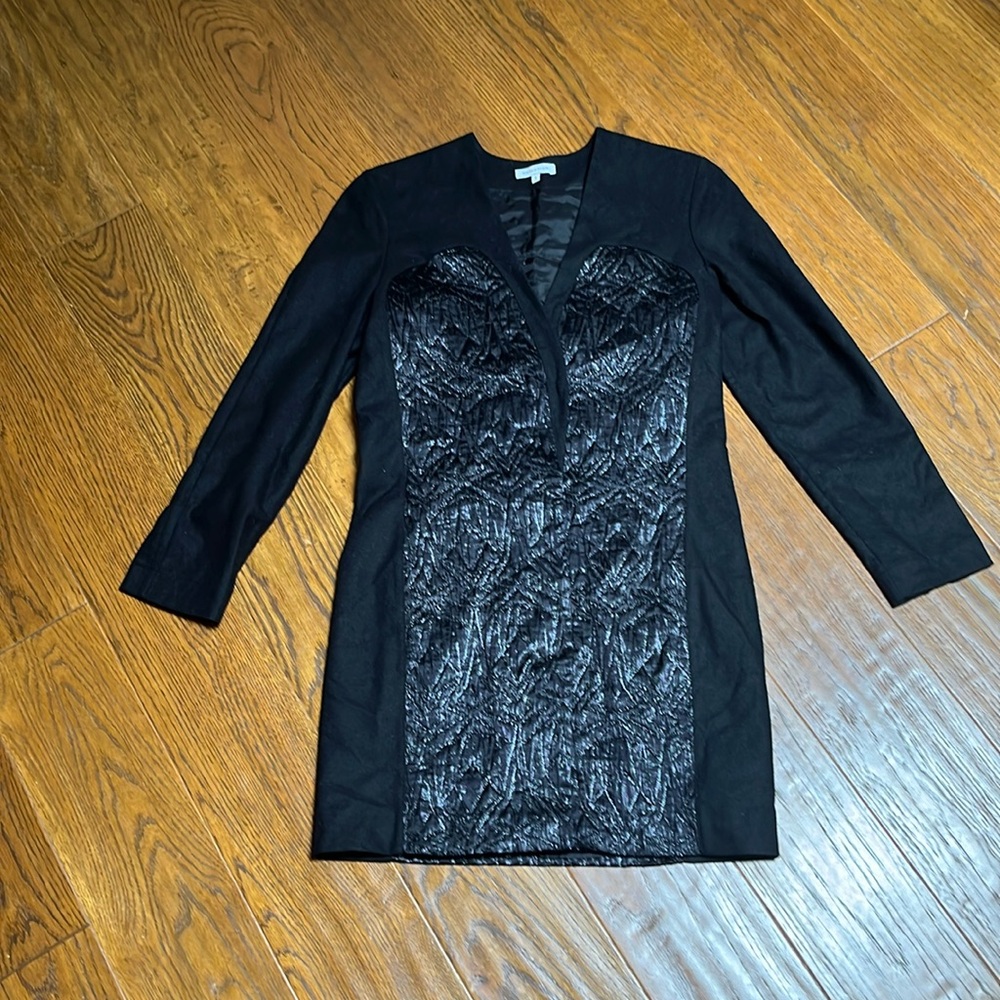 Surface to Air Black Midi Dress with Textured Front Panel